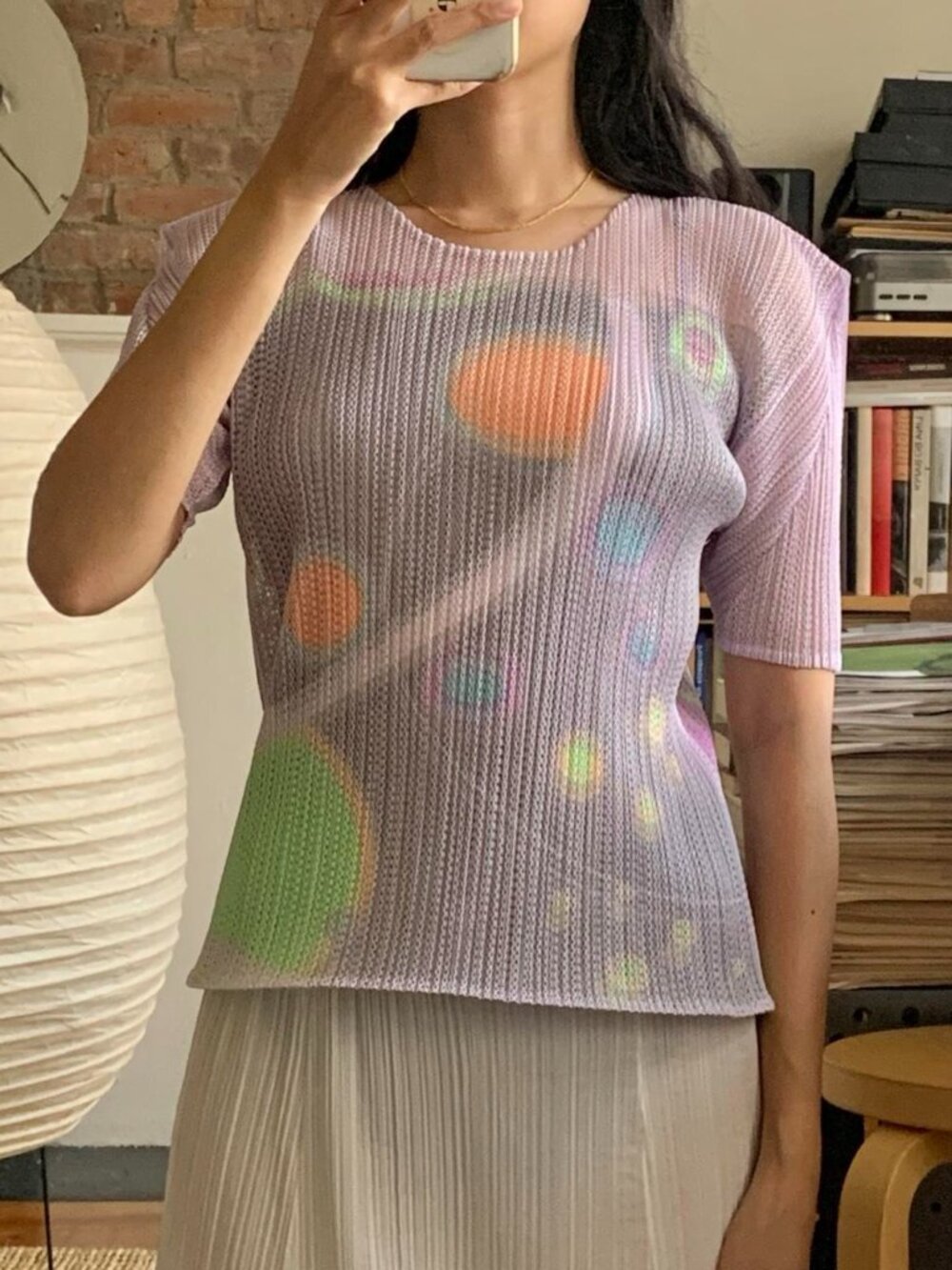 Issey Miyake Pleats Please Planet Top Pale Purple JP3
